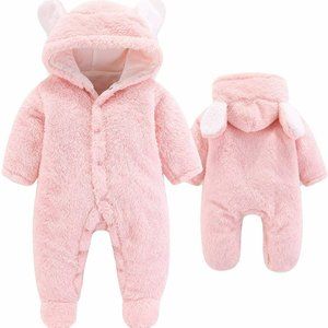 Newborn Baby Hooded Romper Jumpsuit